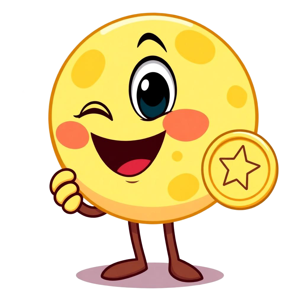Moon Win Casino cartoon moon mascot